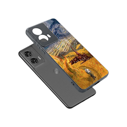 Starry Ride sleek motorola edge 50 fusion cover with tempered glass back and TPU edges