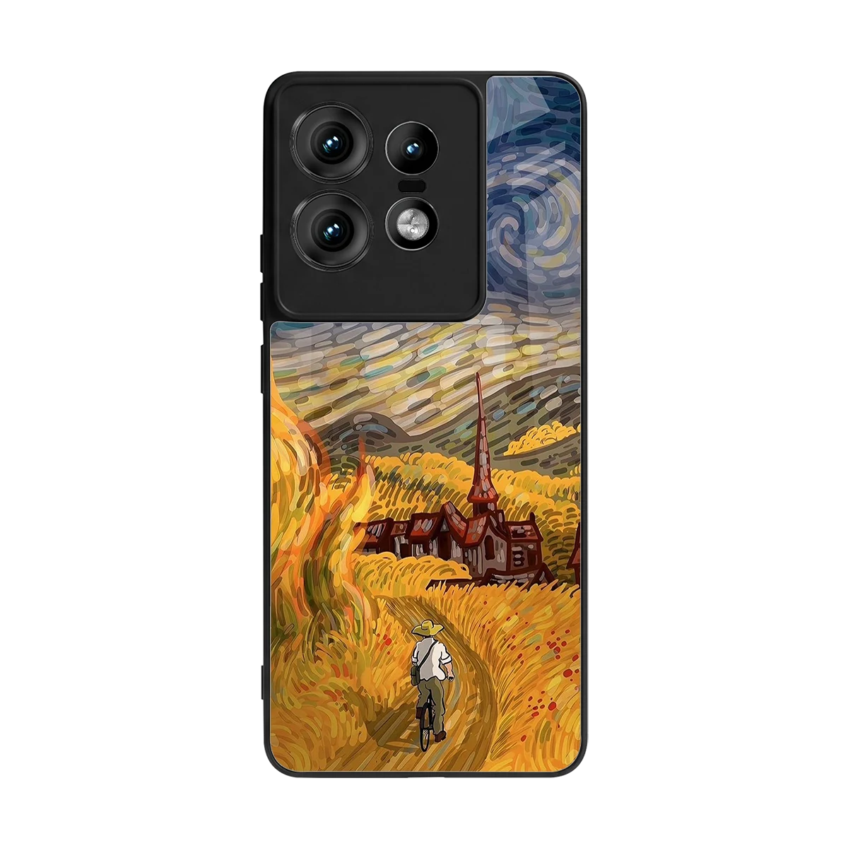 Starry Ride back phone cover | glass case for motorola edge 50 pro