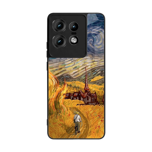 Starry Ride back phone cover | glass case for motorola edge 50 pro