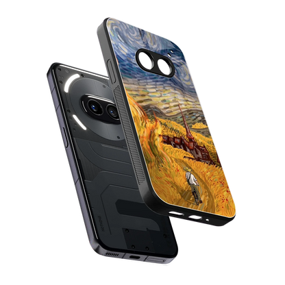 Starry Ride sleek nothing phone 2a cover with tempered glass back and TPU edges