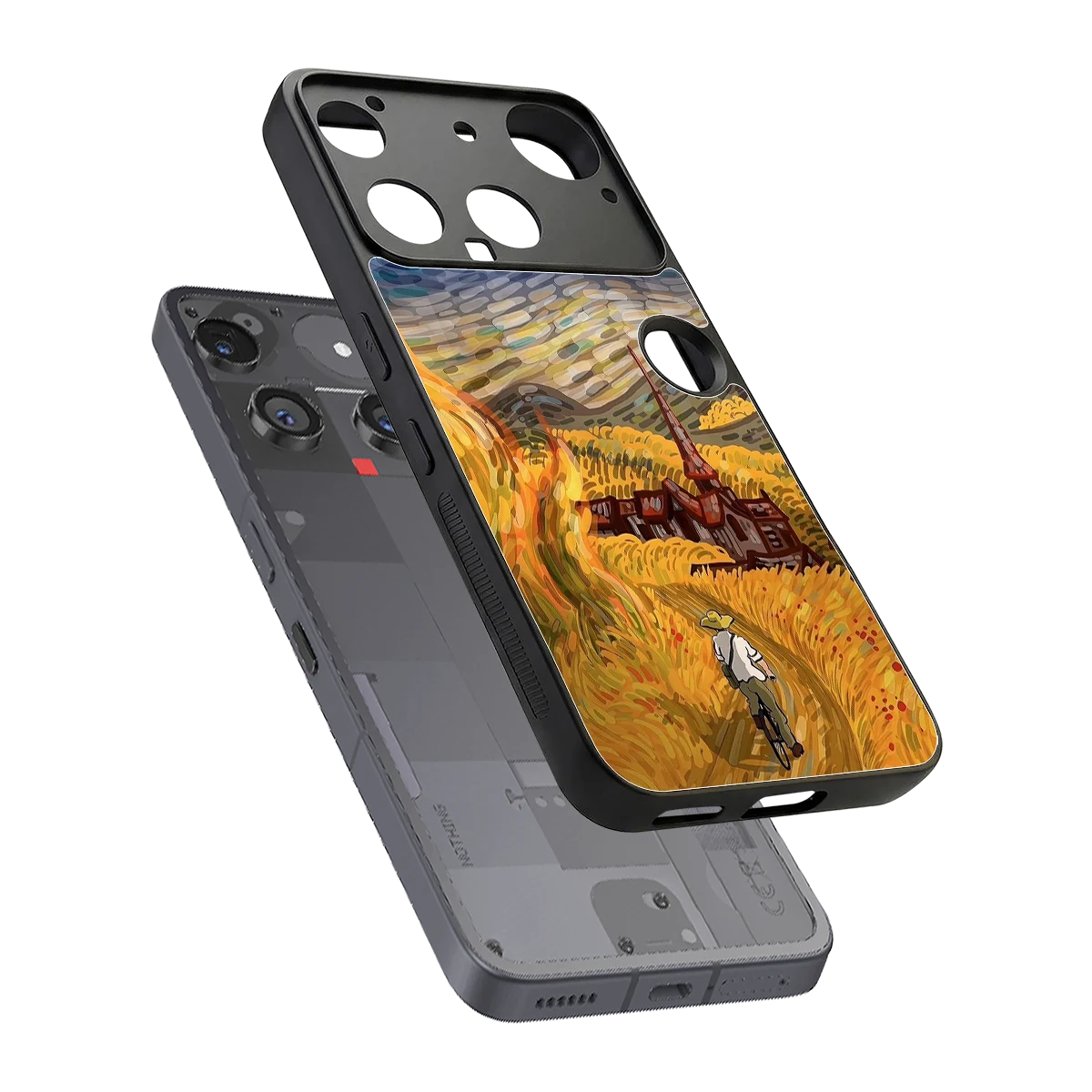 Starry Ride sleek nothing phone 3 cover with tempered glass back and TPU edges