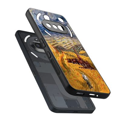 Starry Ride sleek nothing phone 3a cover with tempered glass back and TPU edges
