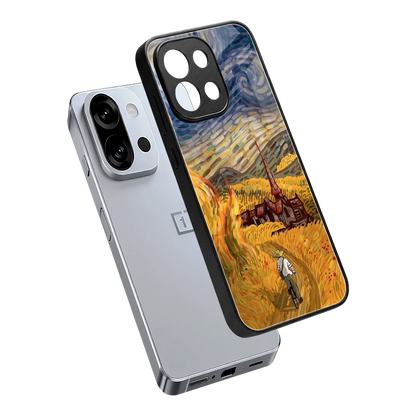 Starry Ride sleek oneplus 13s cover with tempered glass back and TPU edges