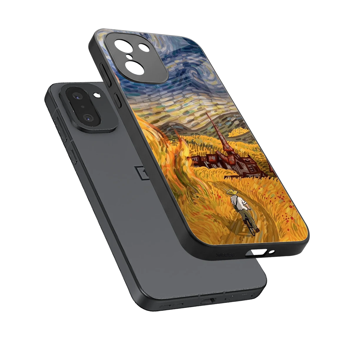 Starry Ride sleek oneplus 15r cover with tempered glass back and TPU edges