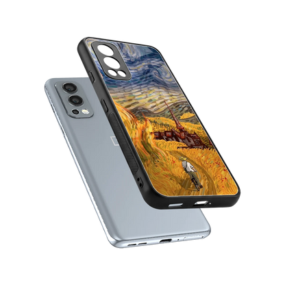 Starry Ride sleek oneplus nord 2 cover with tempered glass back and TPU edges