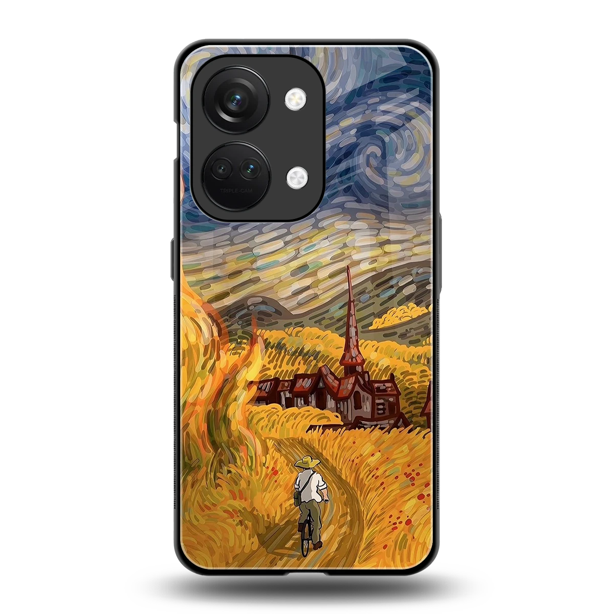 Starry Ride back phone cover | glass case for oneplus nord 3