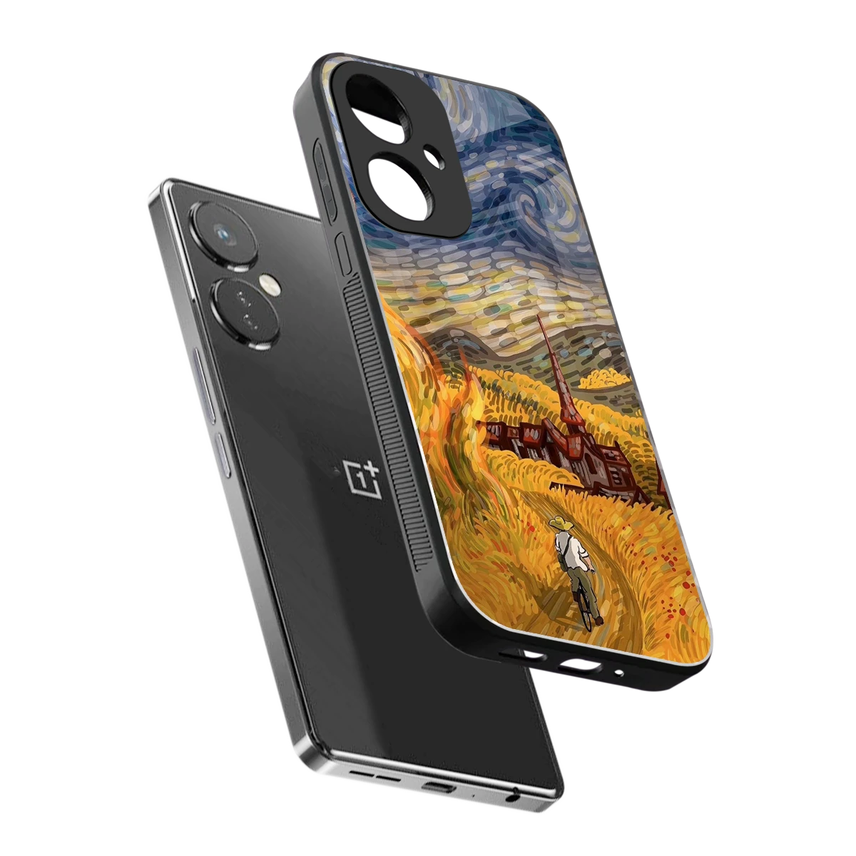Starry Ride sleek oneplus nord ce 3 cover with tempered glass back and TPU edges