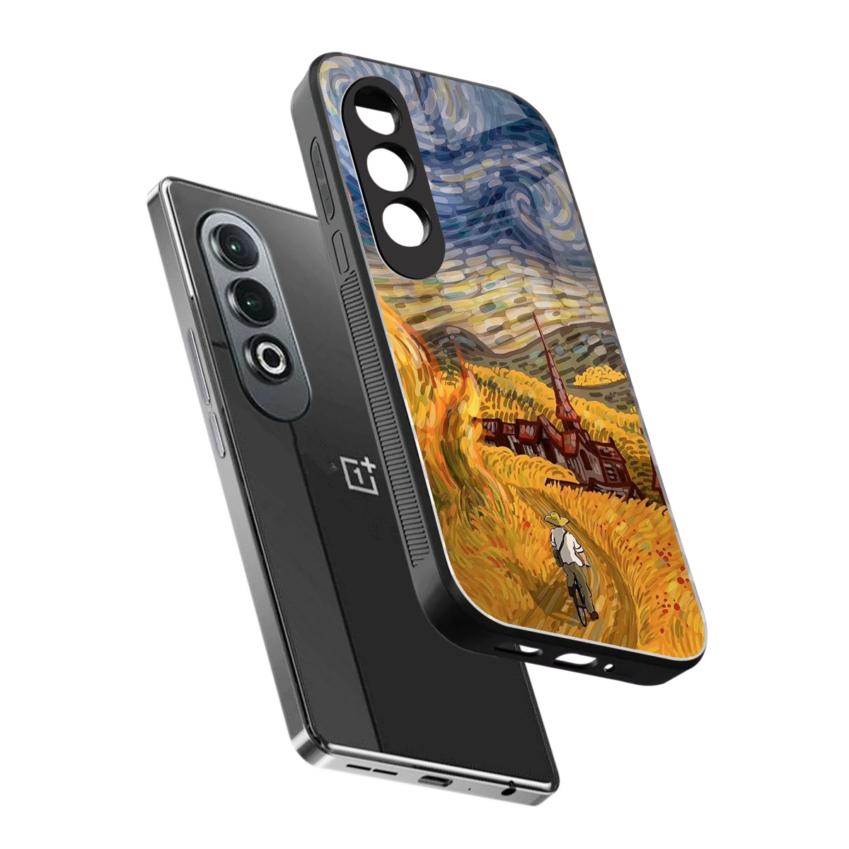 Starry Ride sleek oneplus nord ce 4 cover with tempered glass back and TPU edges