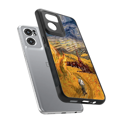 Starry Ride sleek oneplus nord ce 2 cover with tempered glass back and TPU edges