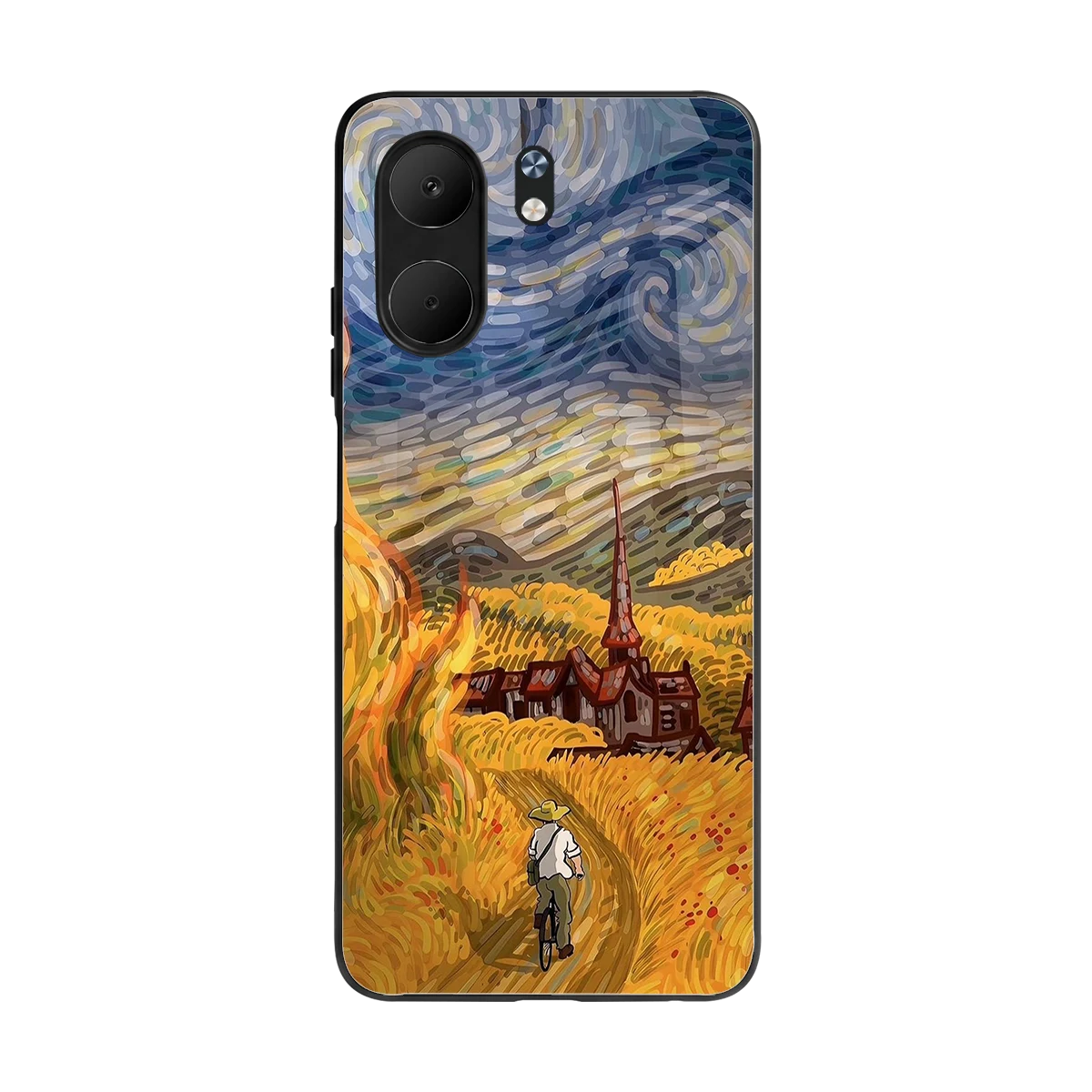 Starry Ride back phone cover | glass case for oppo a5x 5g