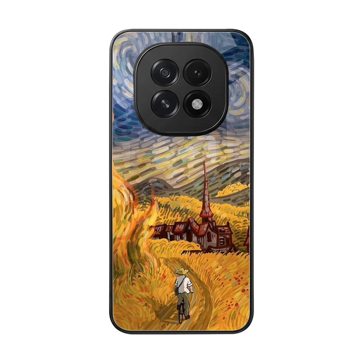 Starry Ride back phone cover | glass case for oppo f29 5g