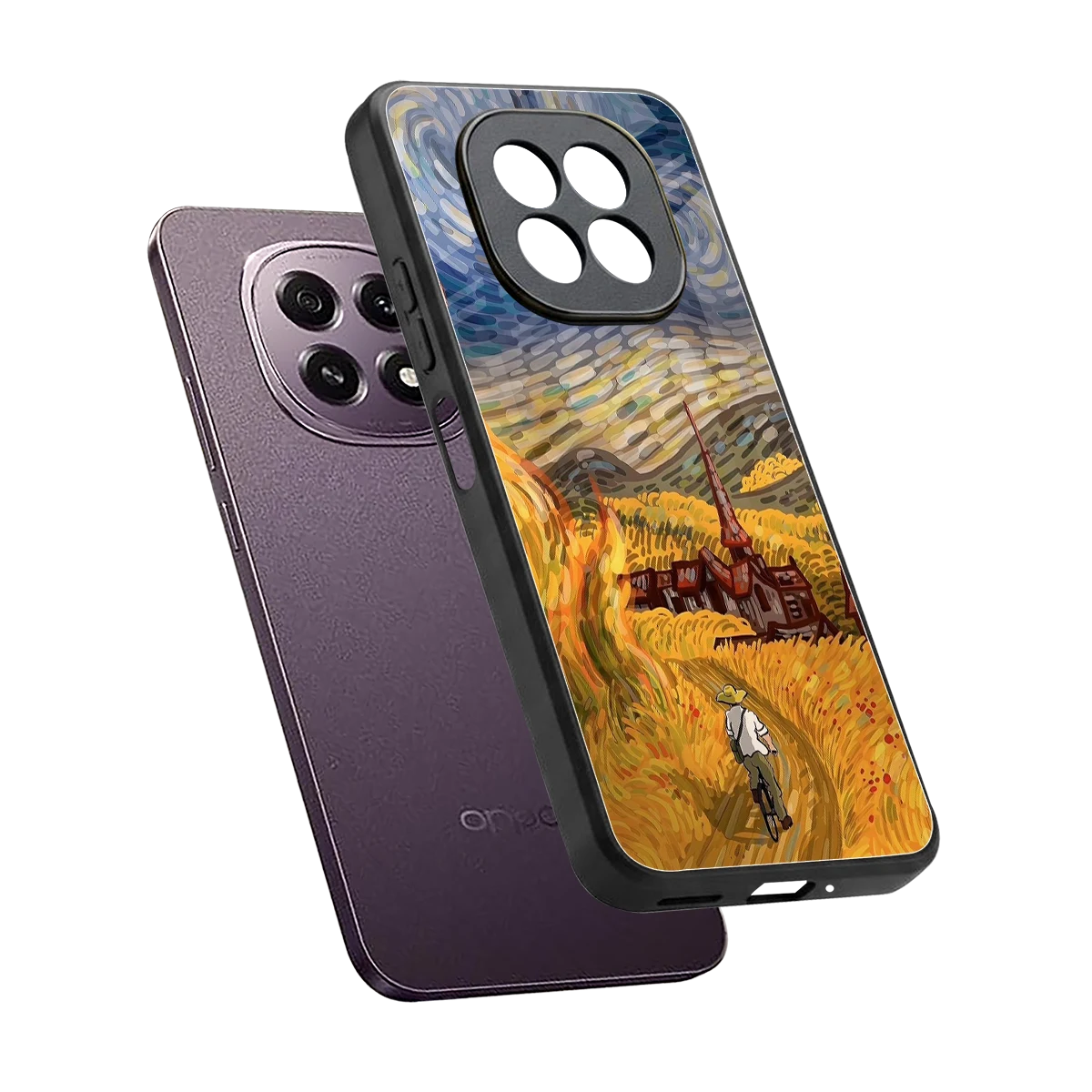 Starry Ride sleek oppo f29 5g cover with tempered glass back and TPU edges