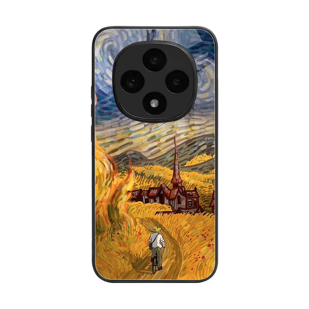 Starry Ride back phone cover | glass case for oppo f31 pro 5g