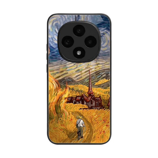 Starry Ride back phone cover | glass case for oppo f31 pro 5g