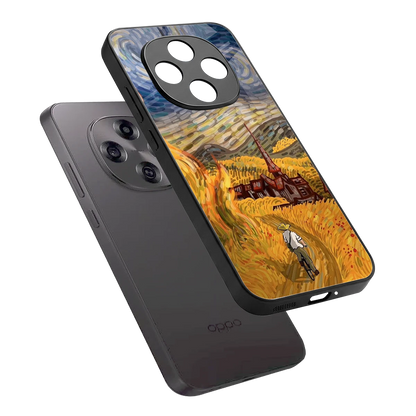 Starry Ride sleek oppo f31 pro 5g cover with tempered glass back and TPU edges
