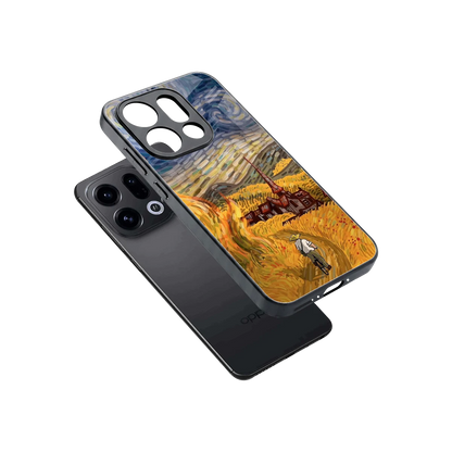 Starry Ride sleek oppo find x9 cover with tempered glass back and TPU edges