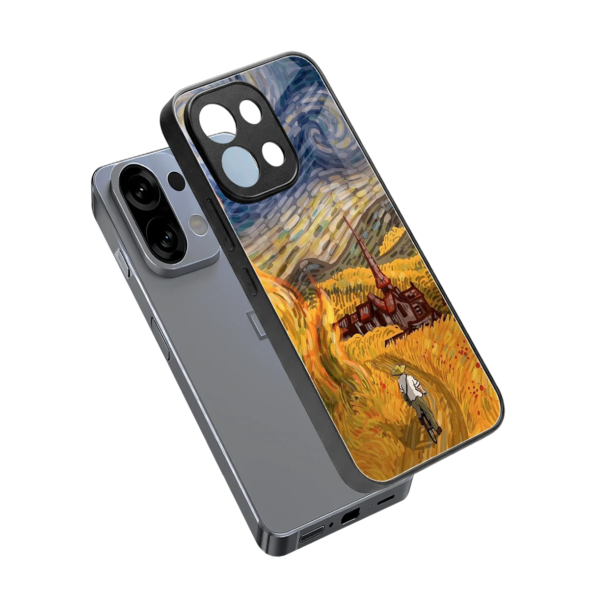 Starry Ride sleek oppo k13 5g cover with tempered glass back and TPU edges