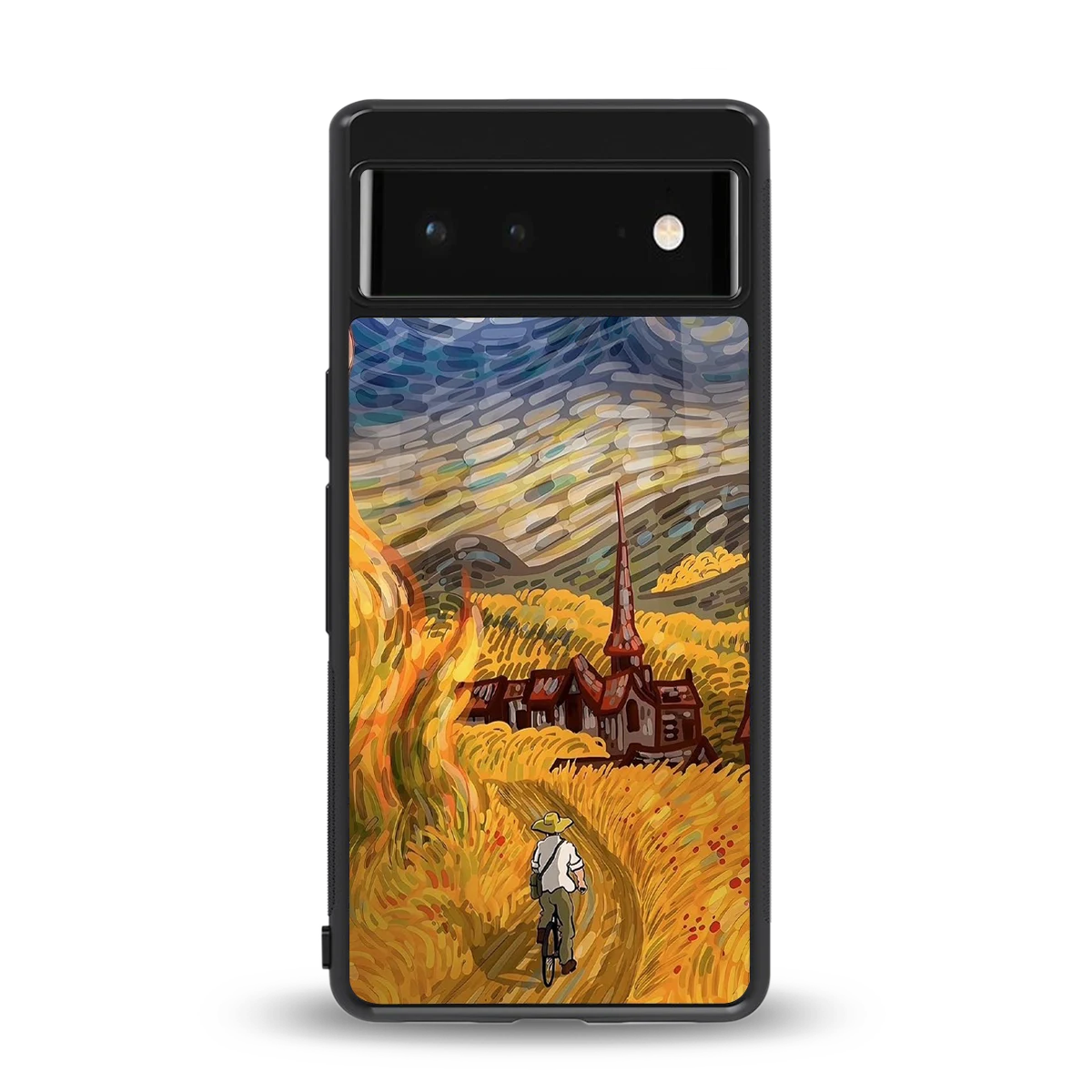 Starry Ride back phone cover | glass case for google pixel 6a