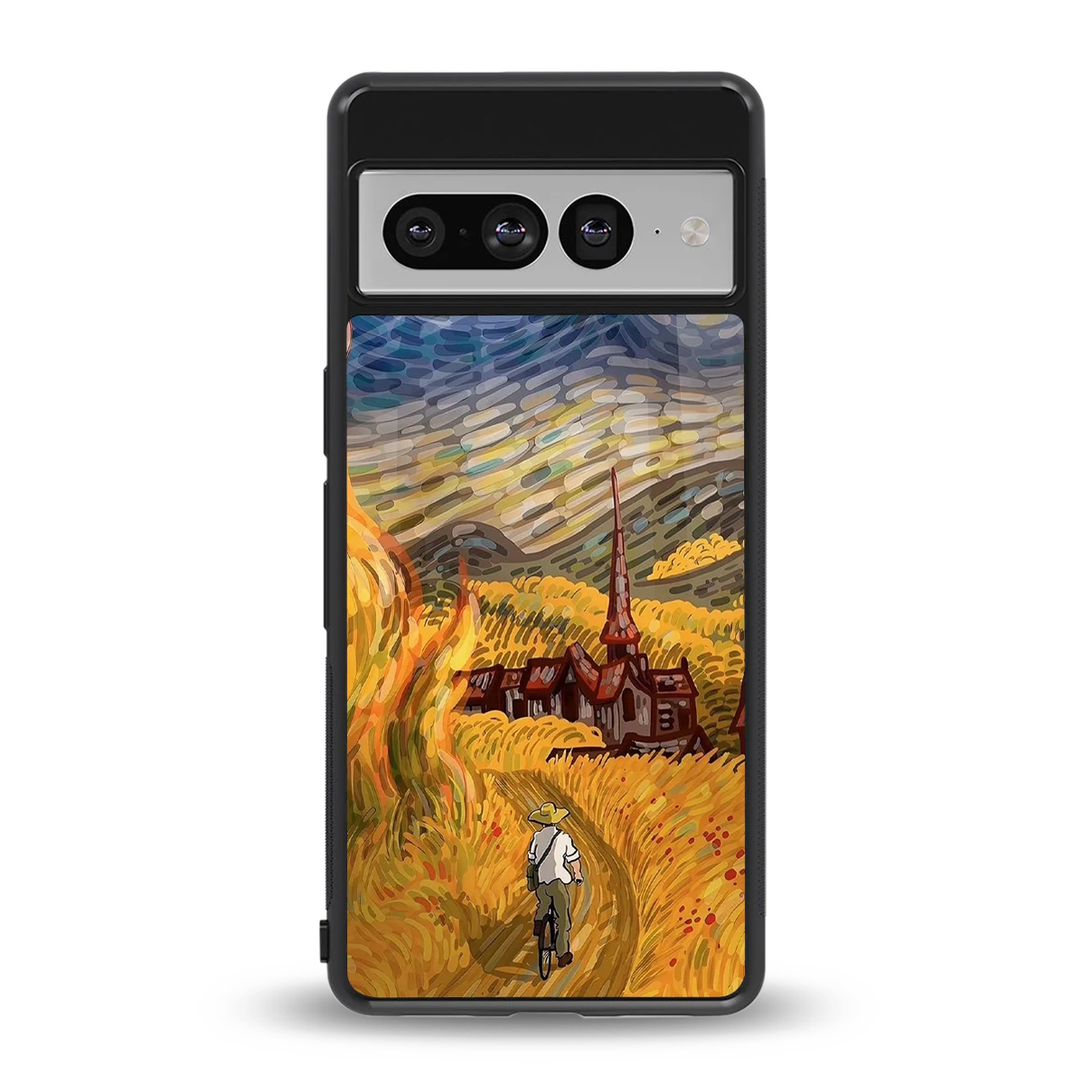 Starry Ride back phone cover | glass case for google pixel 7 pro