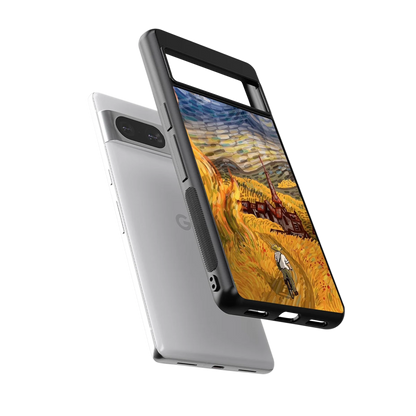 Starry Ride sleek google pixel 8 cover with tempered glass back and TPU edges