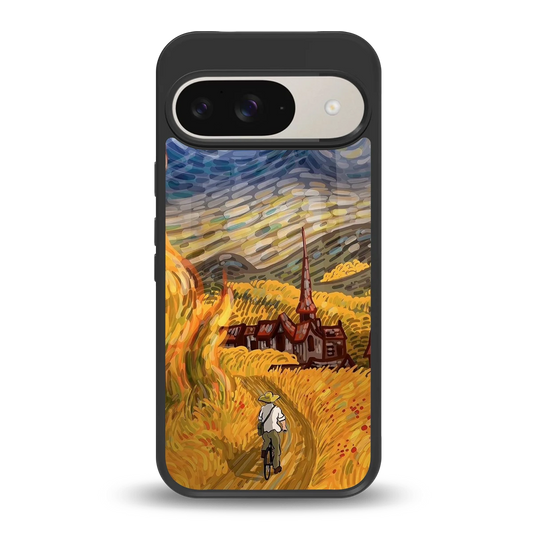 Starry Ride back phone cover | glass case for google pixel 9