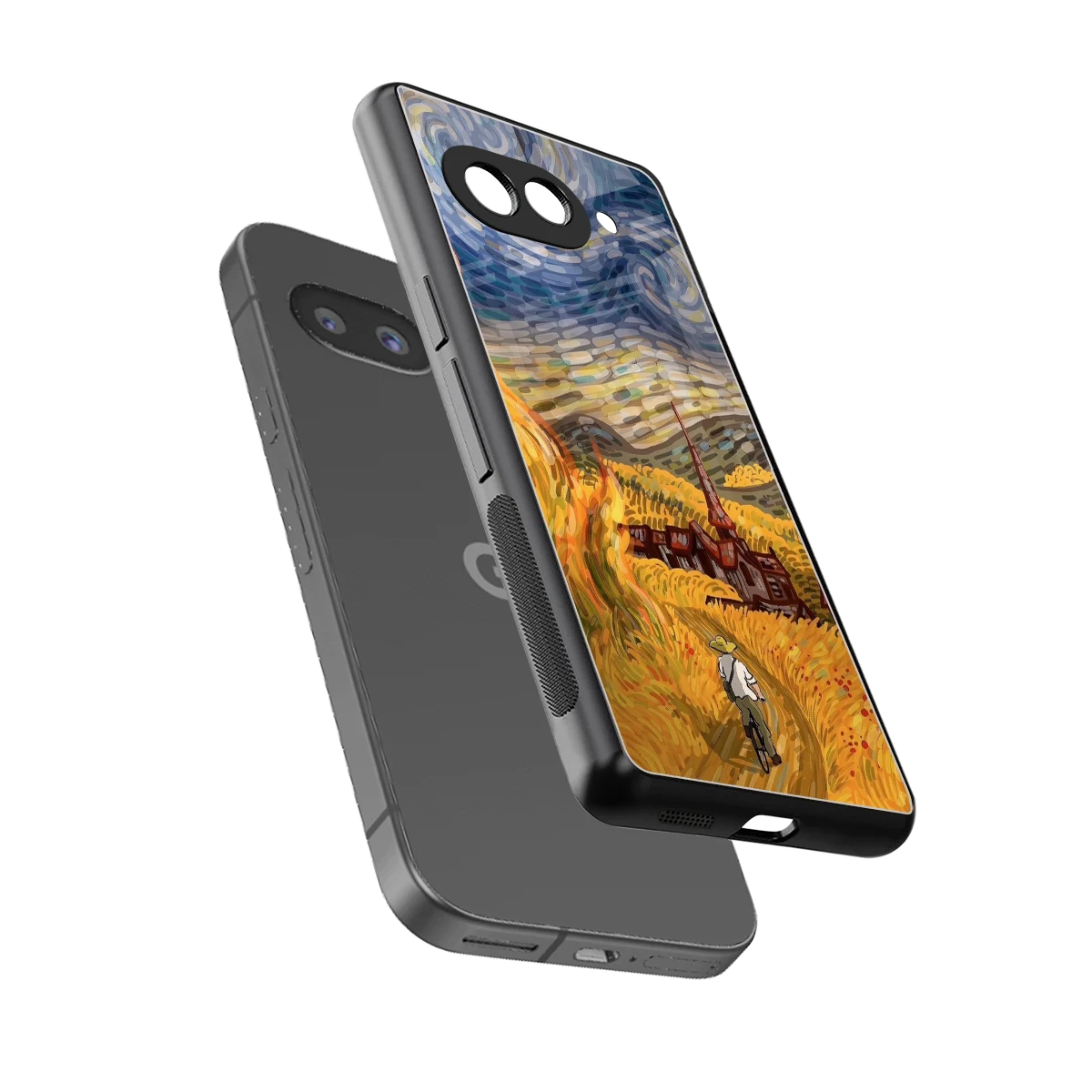 Starry Ride sleek google pixel 10a cover with tempered glass back and TPU edges