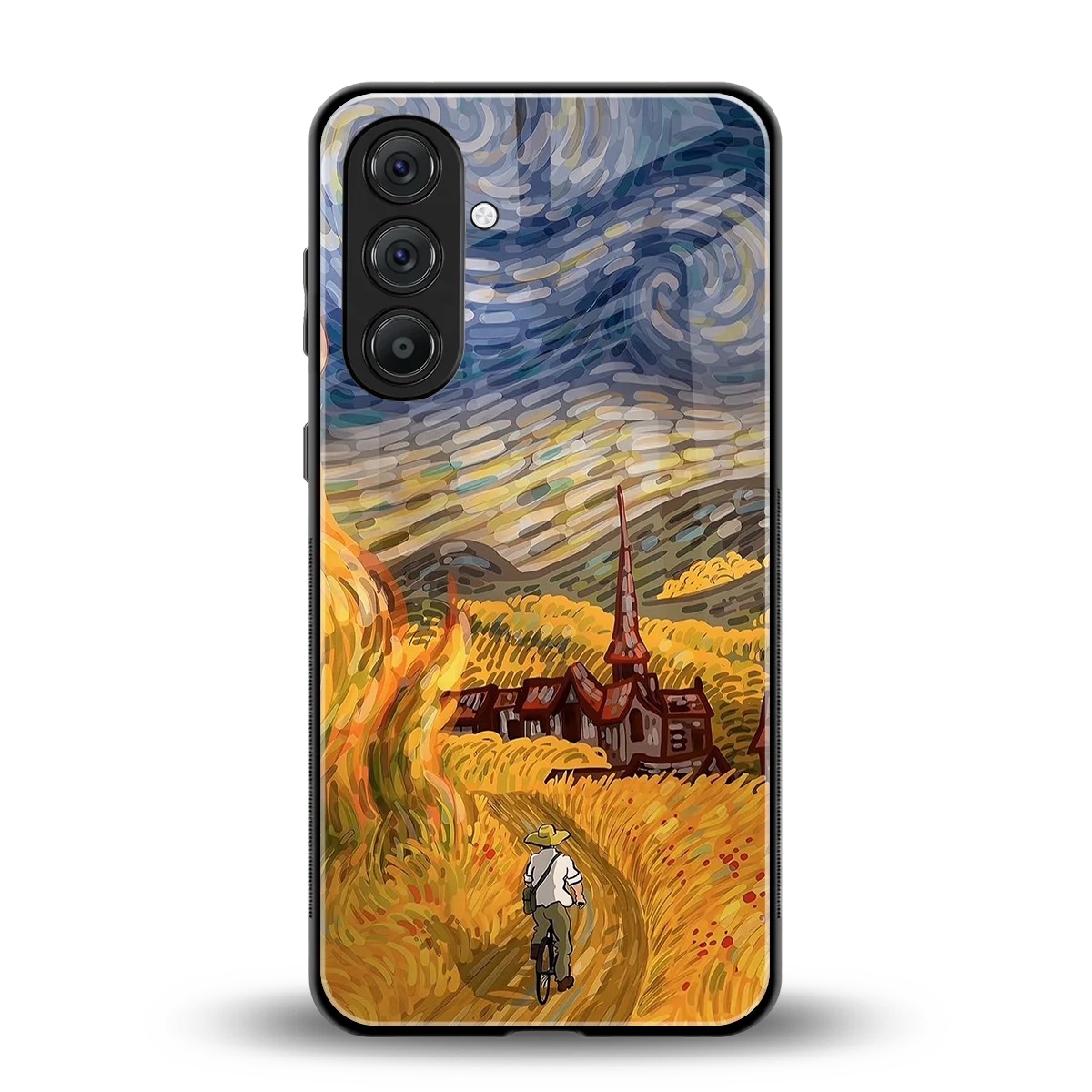 Starry Ride back phone cover | glass case for samsung galaxy a55 5g
