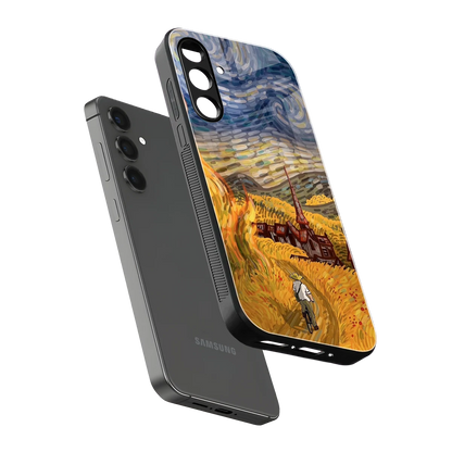 Starry Ride sleek samsung galaxy a55 5g cover with tempered glass back and TPU edges