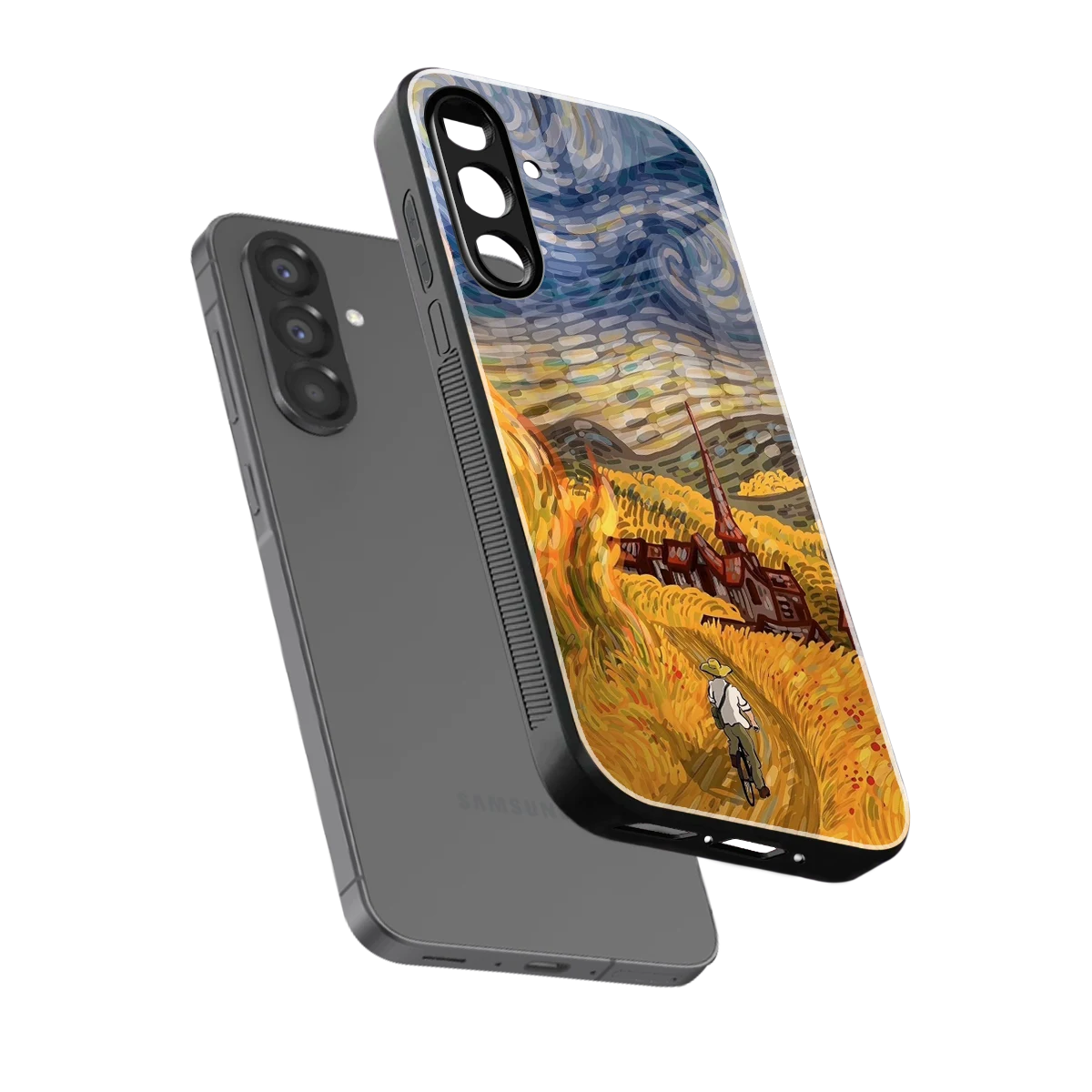 Starry Ride sleek samsung galaxy a36 5g cover with tempered glass back and TPU edges