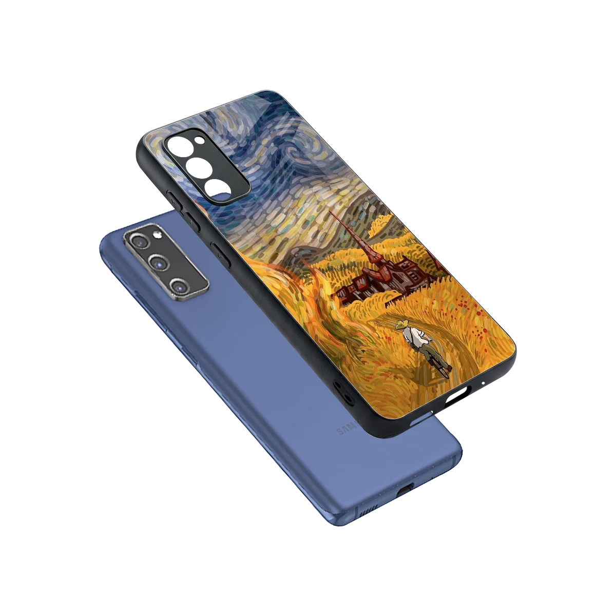 Starry Ride sleek samsung galaxy s20 fe cover with tempered glass back and TPU edges