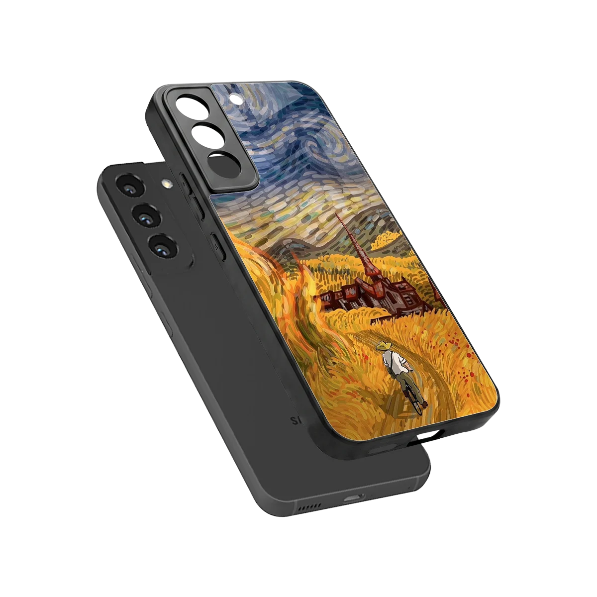 Starry Ride sleek samsung galaxy s22 cover with tempered glass back and TPU edges