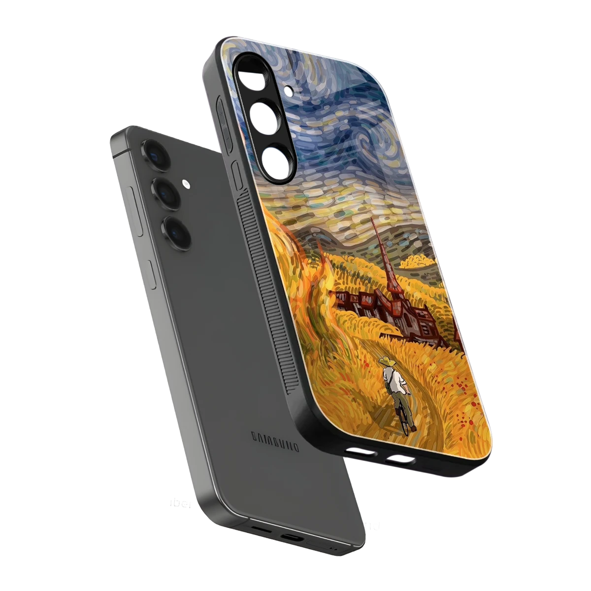 Starry Ride sleek samsung galaxy s25 plus cover with tempered glass back and TPU edges