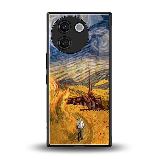 Starry Ride back phone cover | glass case for vivo v30e