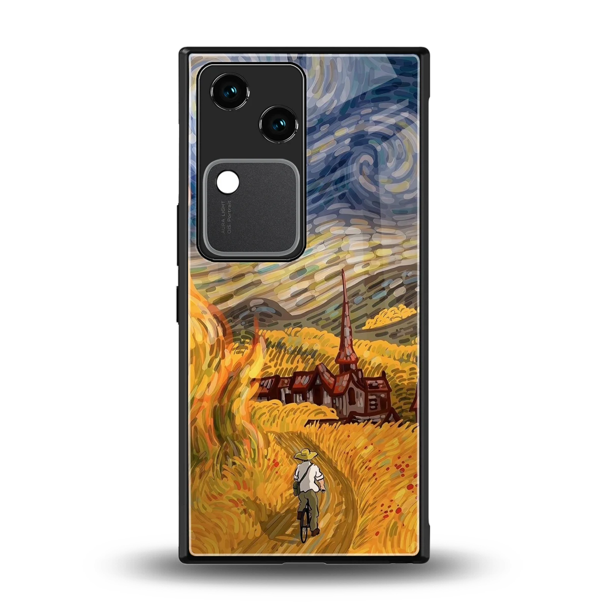 Starry Ride back phone cover | glass case for vivo v30