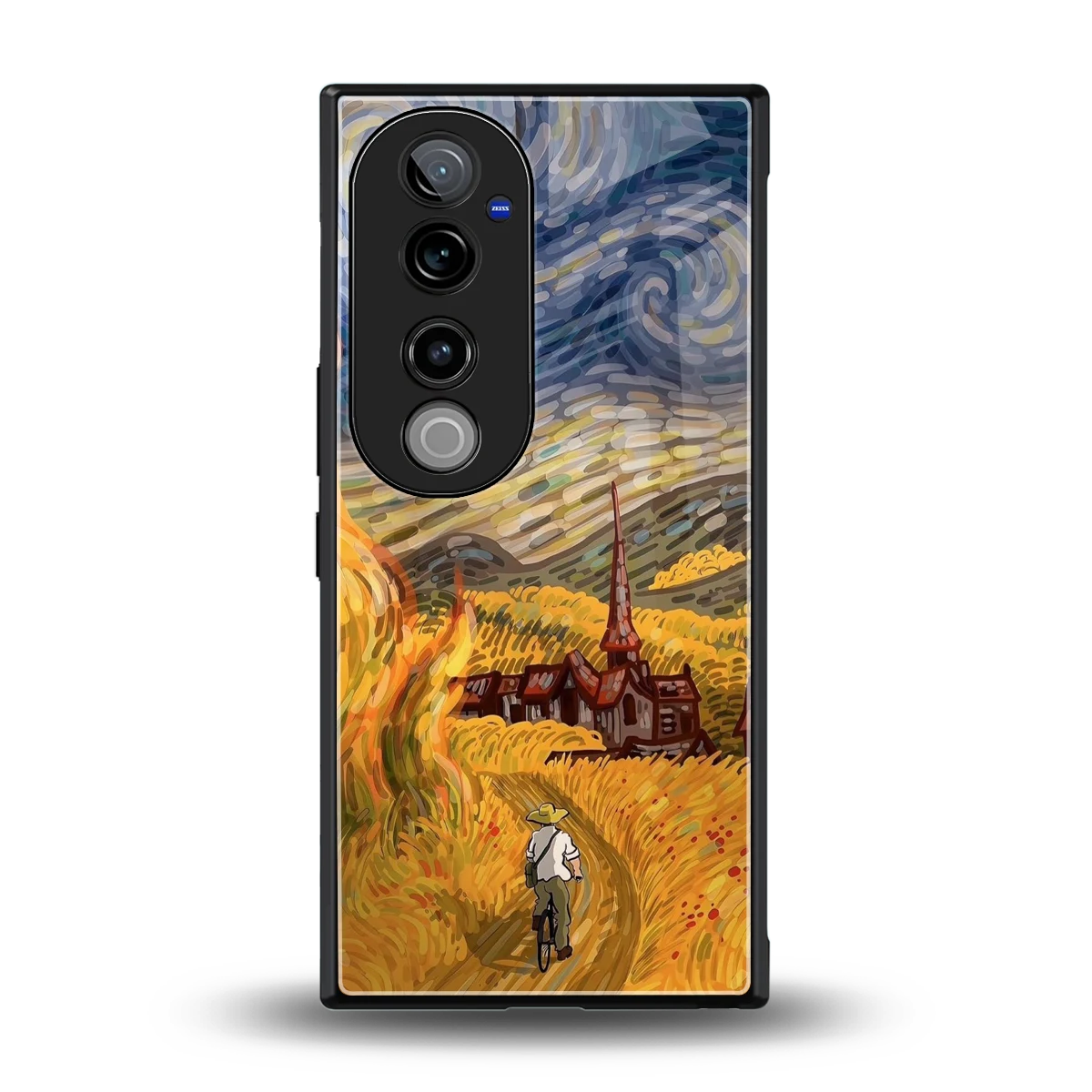 Starry Ride back phone cover | glass case for vivo v40 pro