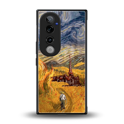 Starry Ride back phone cover | glass case for vivo v40 pro