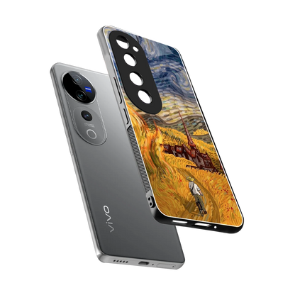 Starry Ride sleek vivo v40 pro cover with tempered glass back and TPU edges