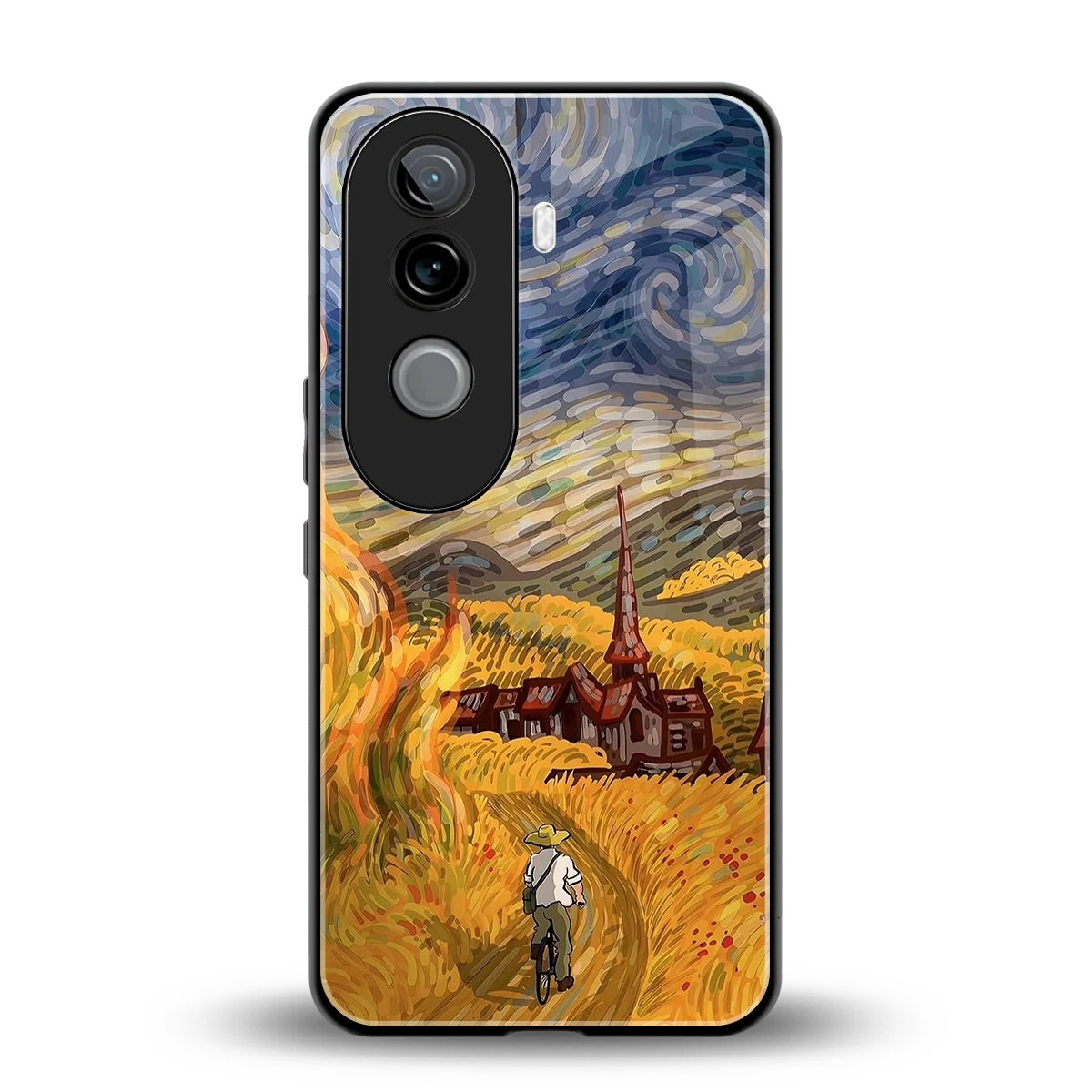 Starry Ride back phone cover | glass case for vivo v40e