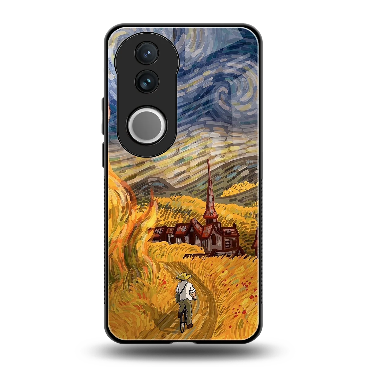 Starry Ride back phone cover | glass case for vivo v50
