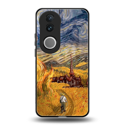 Starry Ride back phone cover | glass case for vivo v50