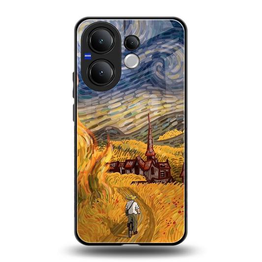 Starry Ride back phone cover | glass case for vivo v60