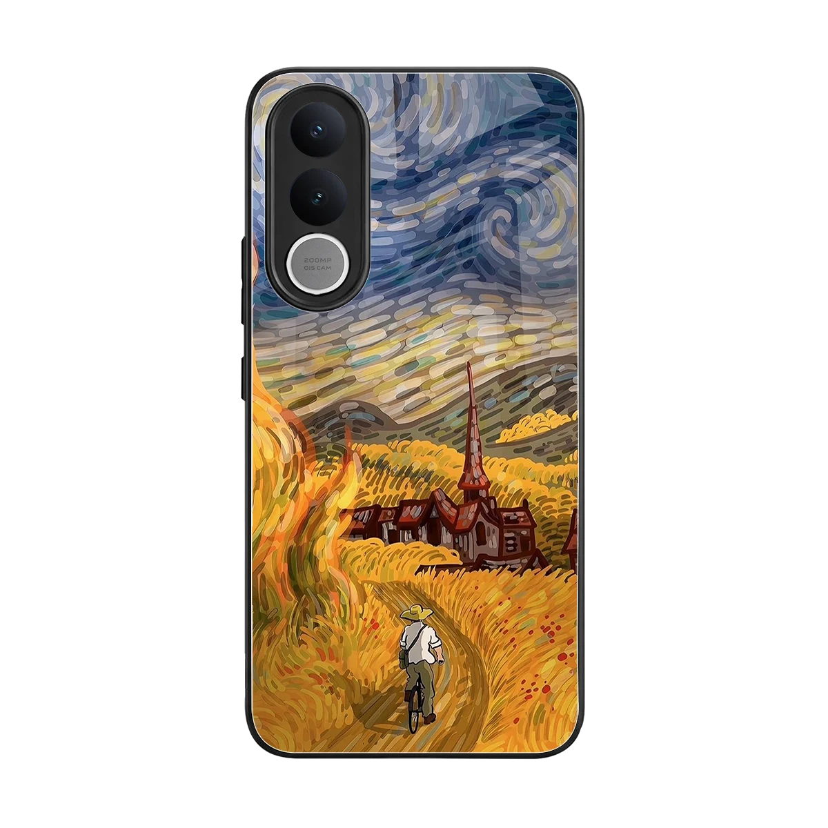 Starry Ride back phone cover | glass case for vivo v70 fe