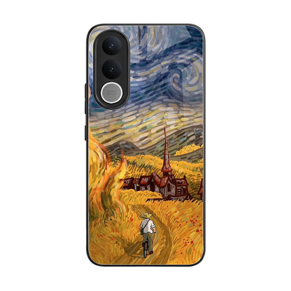 Starry Ride back phone cover | glass case for vivo v70 fe