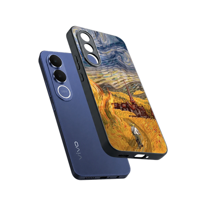 Starry Ride sleek vivo v70 fe cover with tempered glass back and TPU edges