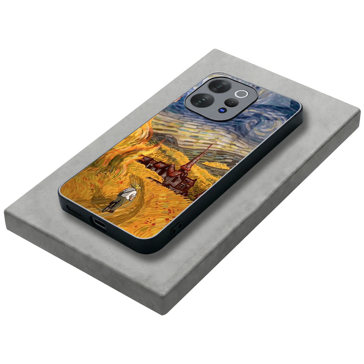 Starry Ride stylish phone case for vivo v70 | glossy glass and slim fit