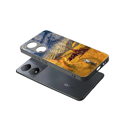 Starry Ride sleek Vivo-y100 cover with tempered glass back and TPU edges