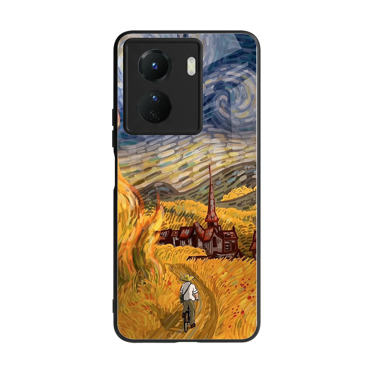 Starry Ride back phone cover | glass case for vivo y16