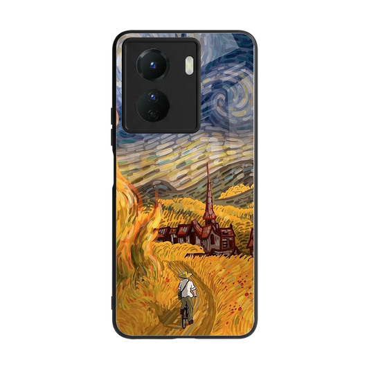 Starry Ride back phone cover | glass case for vivo y16