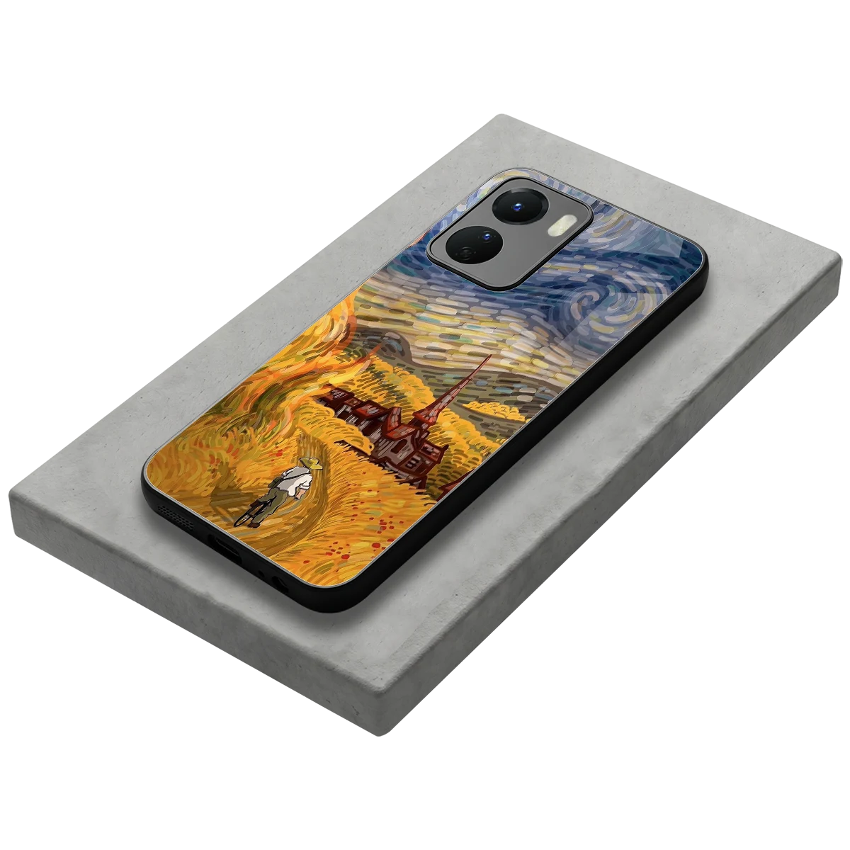 Starry Ride stylish phone case for vivo y16 | glossy glass and slim fit
