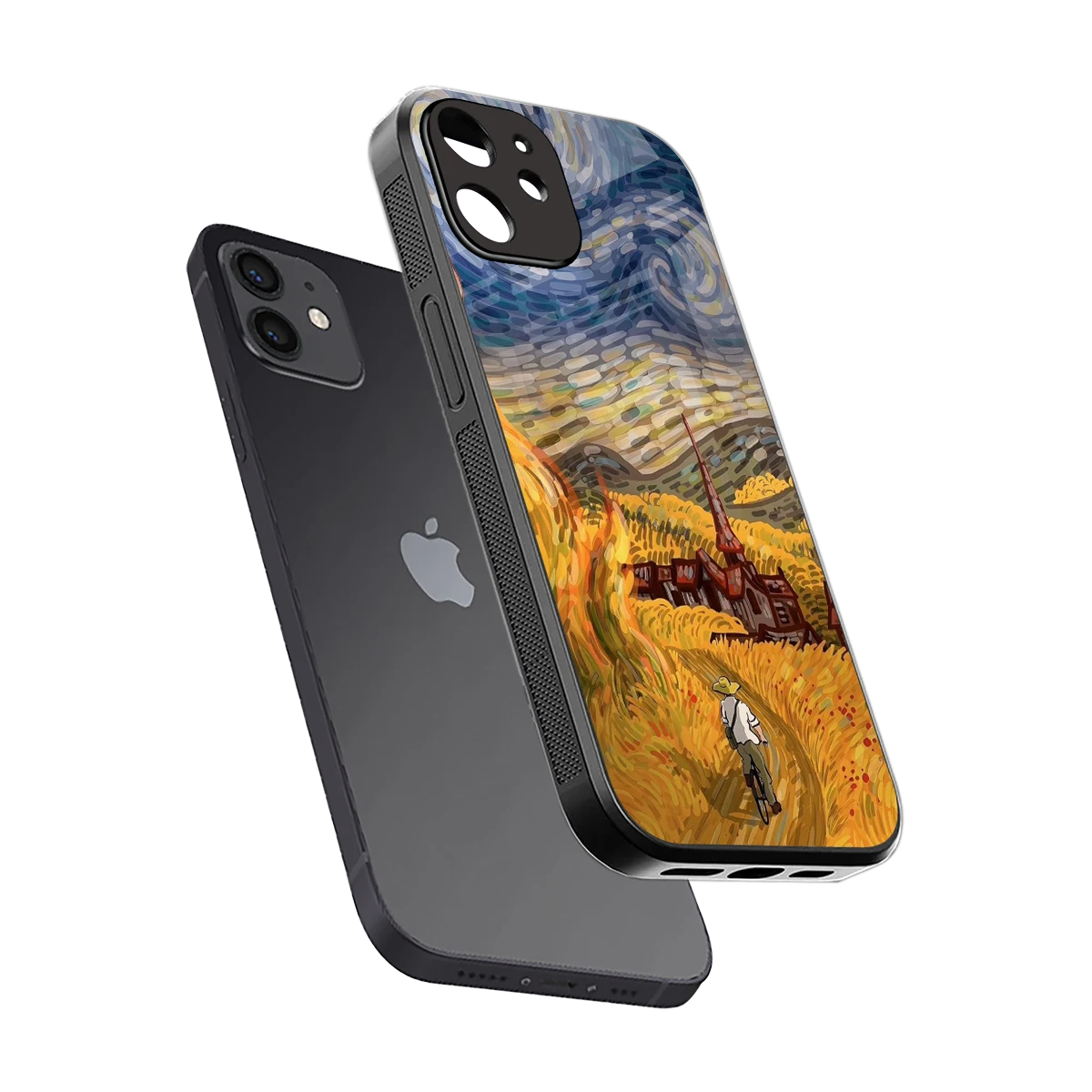 Starry Ride sleek iphone 12 cover with tempered glass back and TPU edges